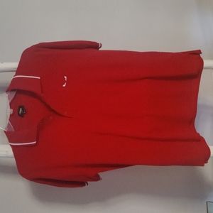 Fendi XL red and white stripes on collar and sleeves, quality shirt,